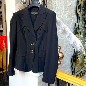Escada Women black jacket  satin stretch fabric. European size 34, US size 4.